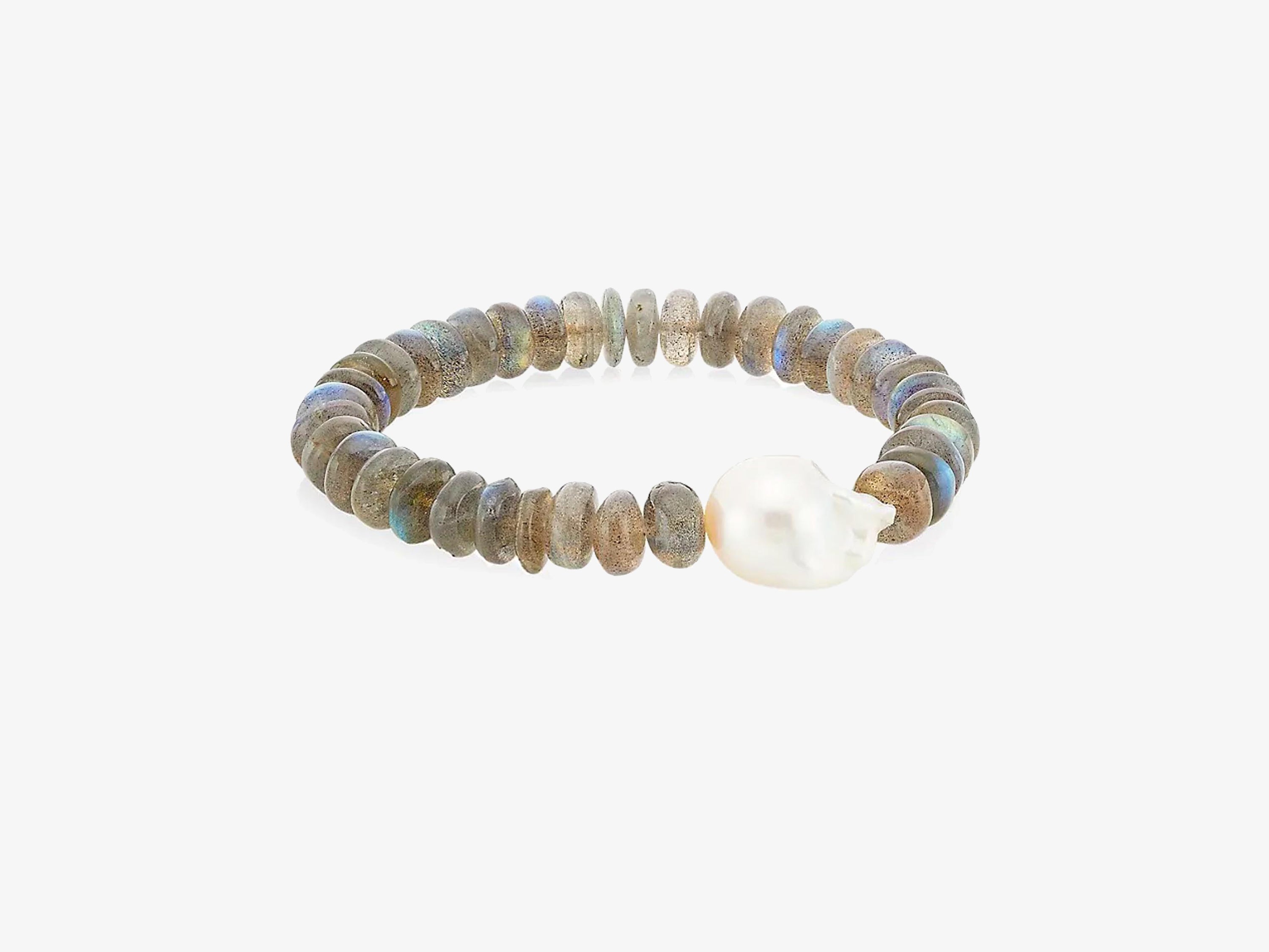 Faceted Rondelle Bracelet with Baroque Pearl