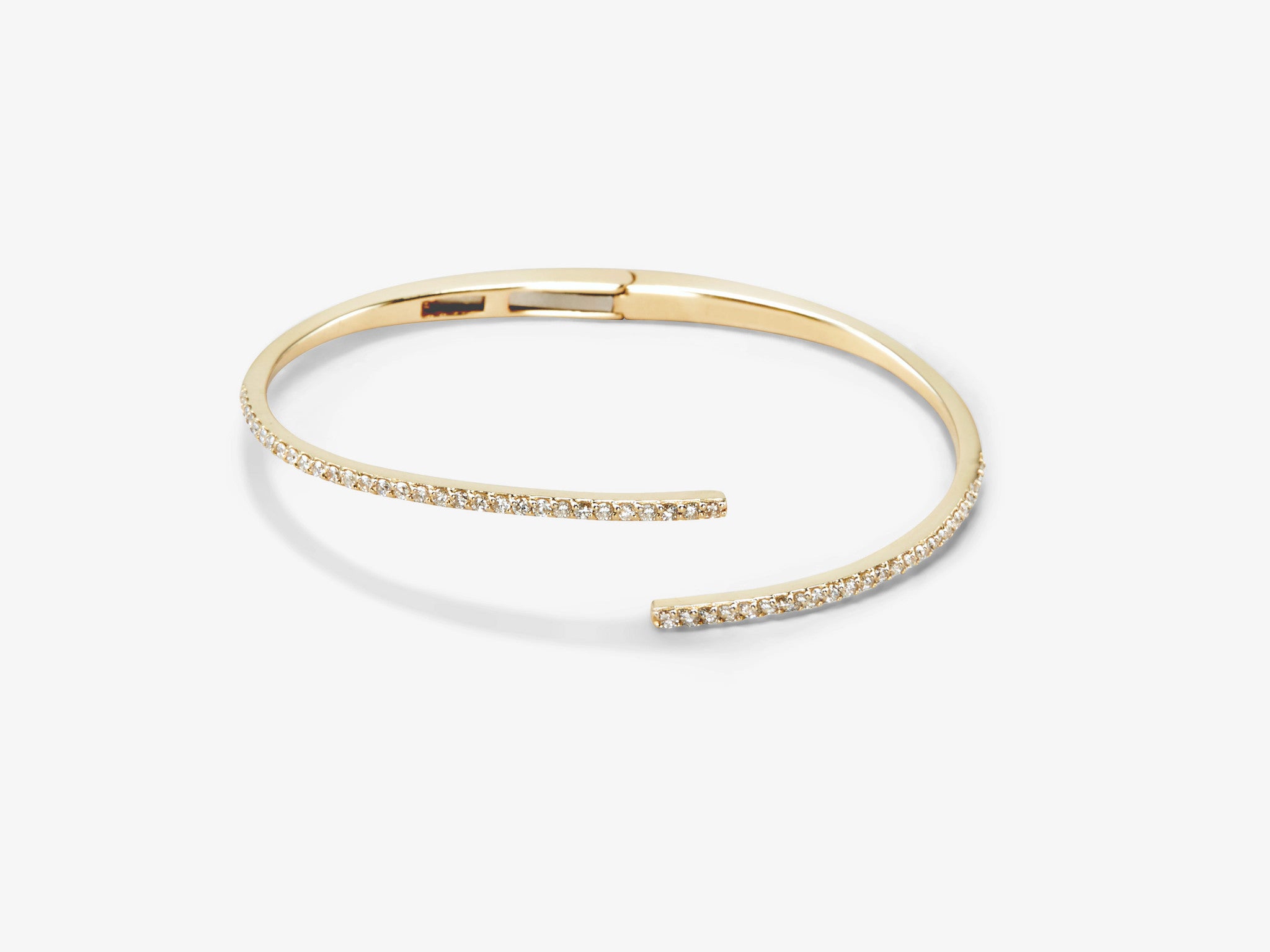 Delicate Line-Hinged Bracelet with Diamond Pavé