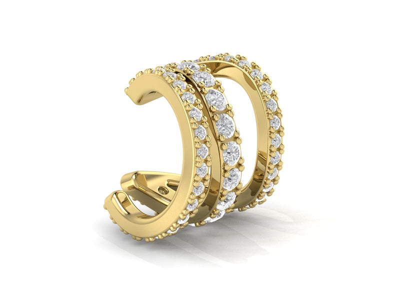 Three Row Ear Cuff