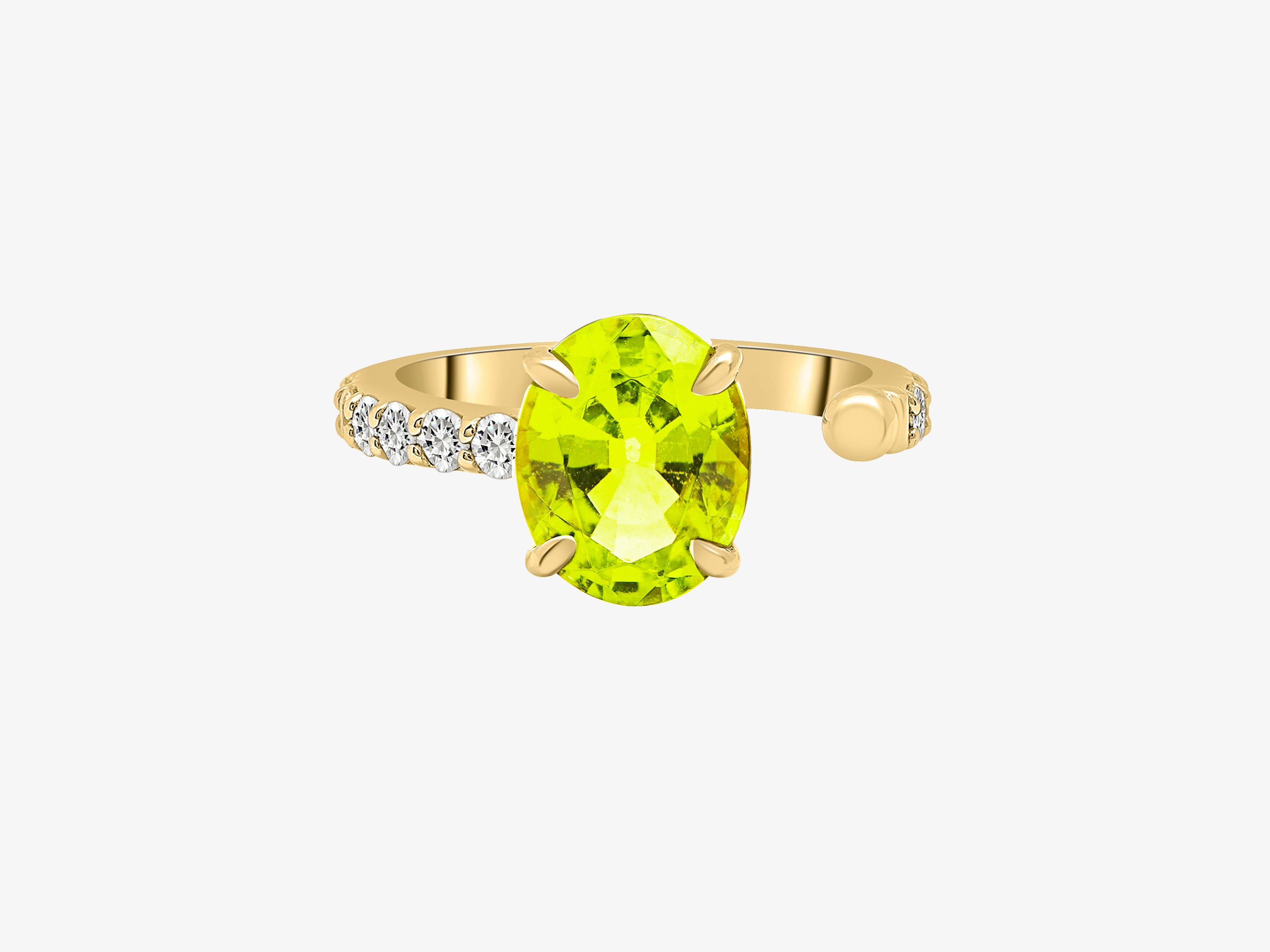 Open Diamond Band Ring with Peridot