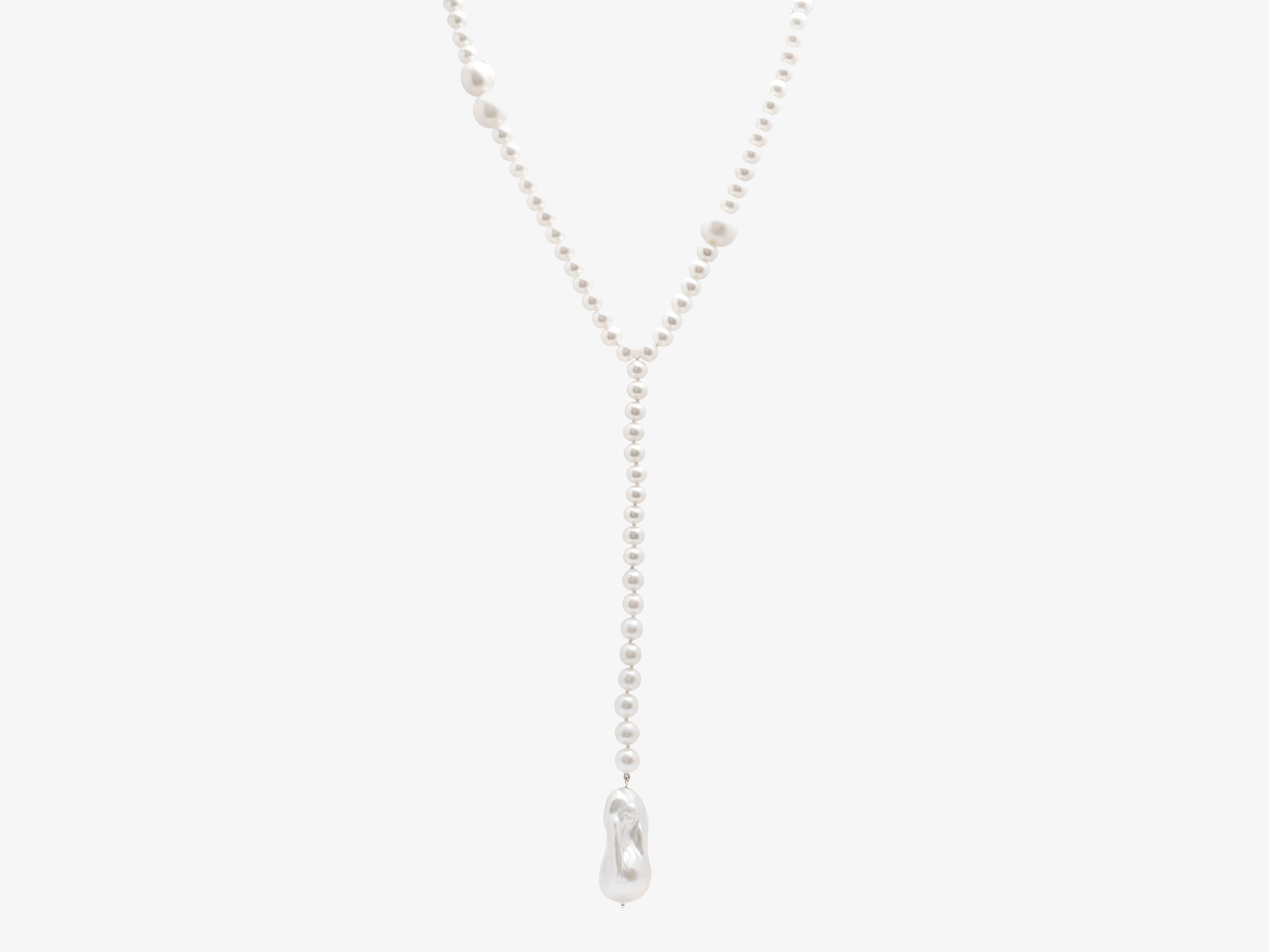 Cap Ferret 14k Gold Fresh water and Baroque Pearl Y necklace