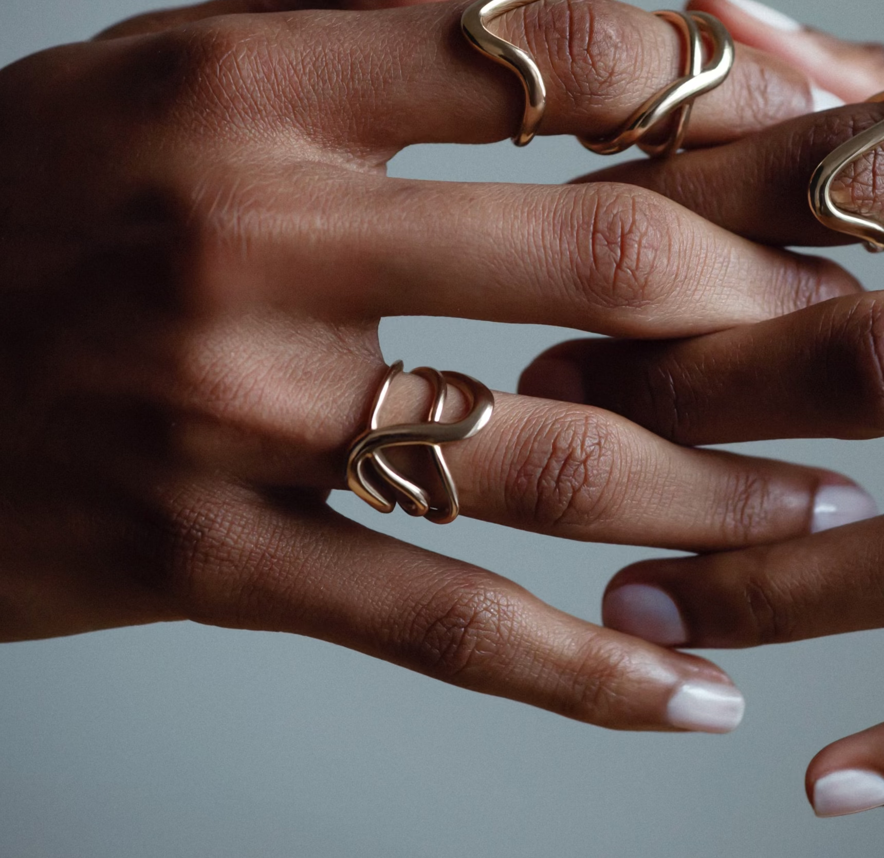 All Gold Triple Criss Cross Ring