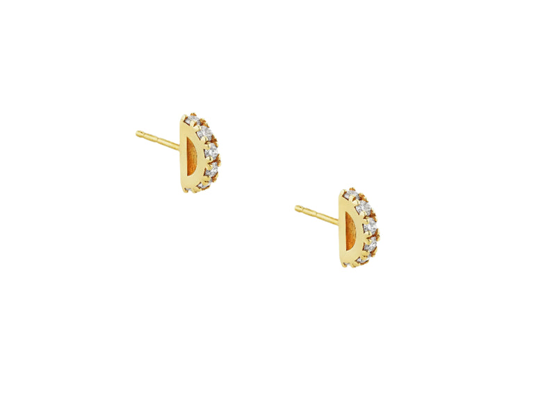 Half Circle Diamond Studs
