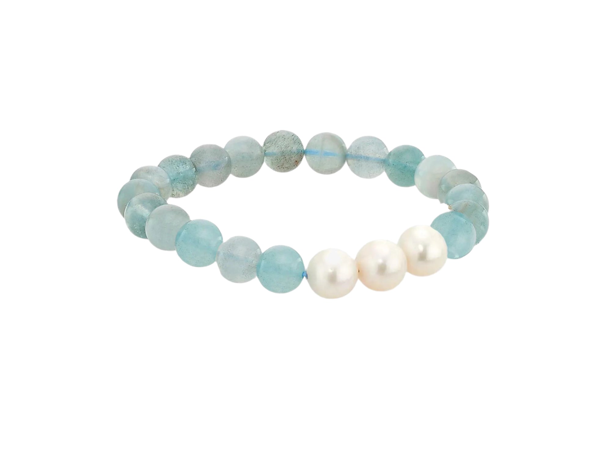Aquamarine Bracelet with Baroque Pearls