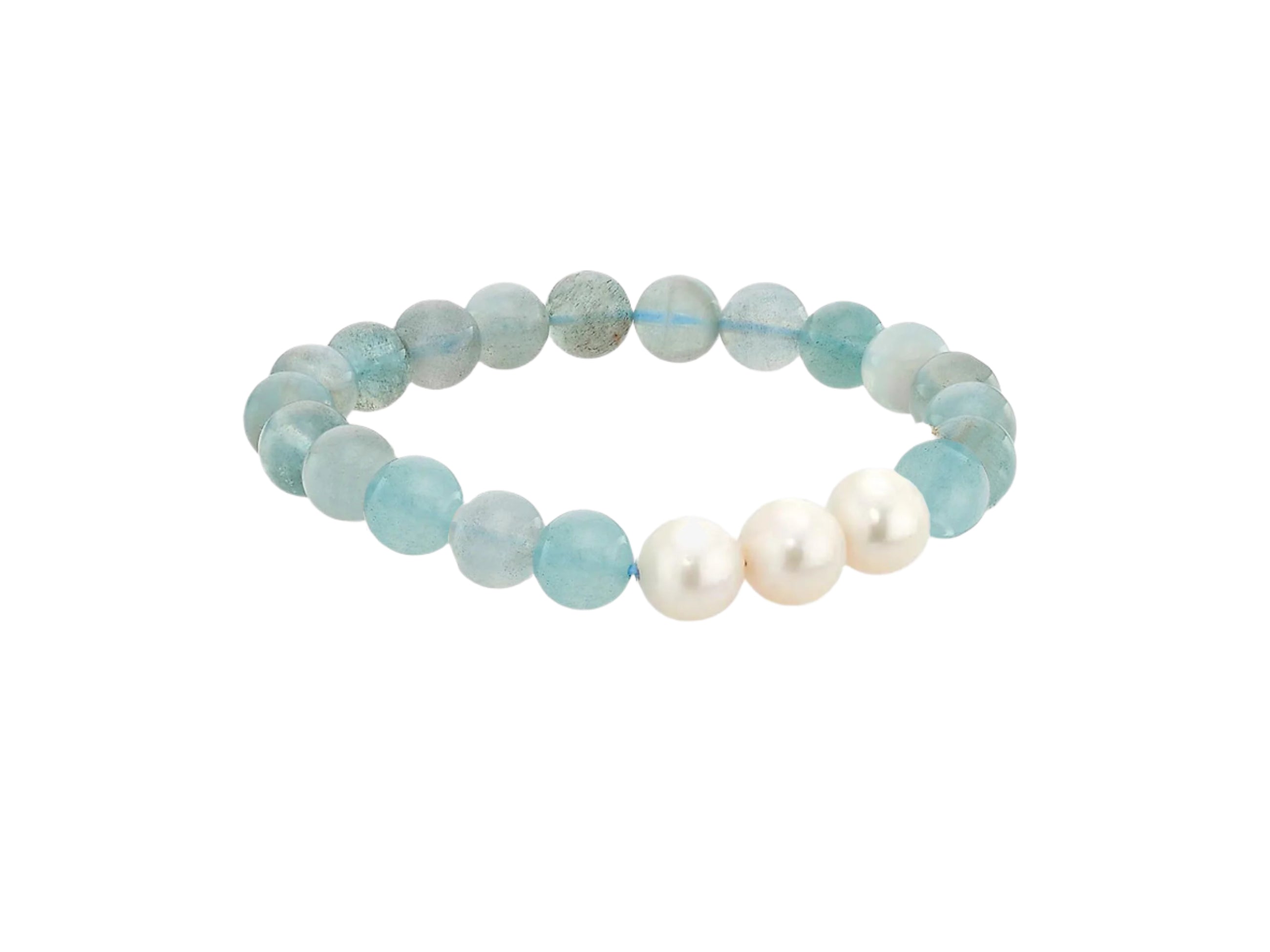 Aquamarine Bracelet with Baroque Pearls