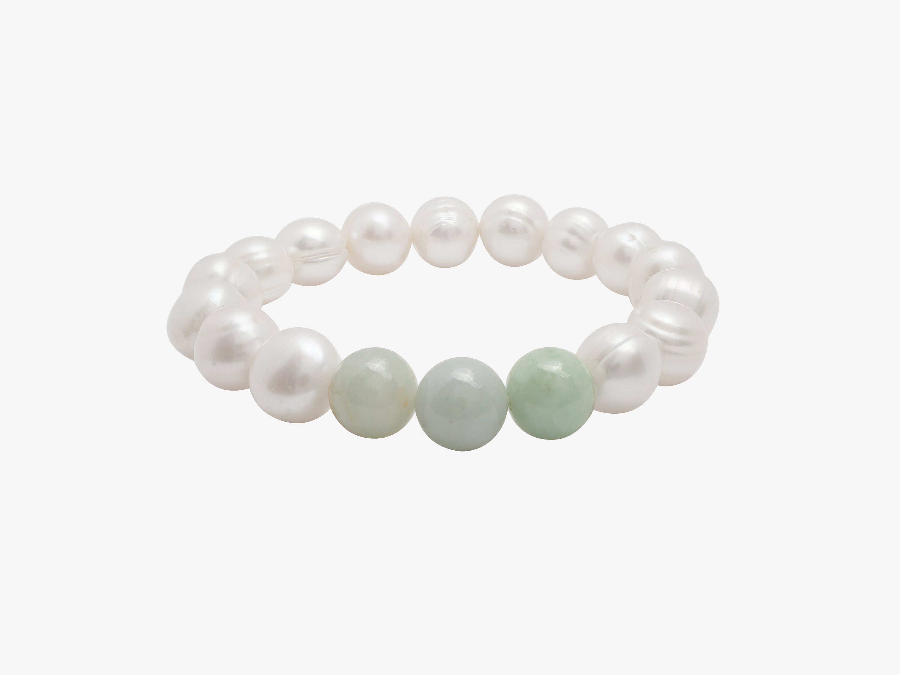 Cap Ferret Freshwater pearl and jade bracelet