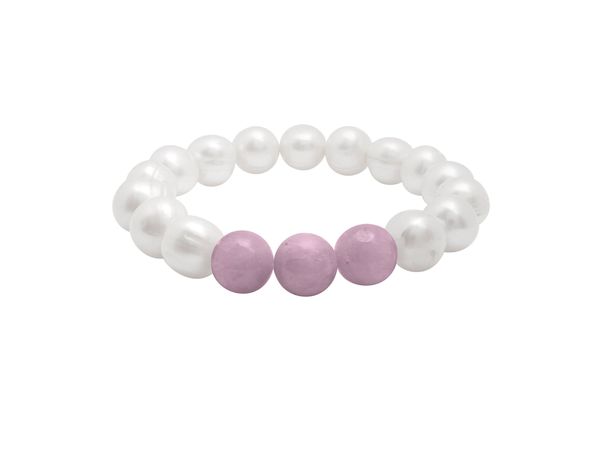 Freshwater pearl and Kunzite bracelet