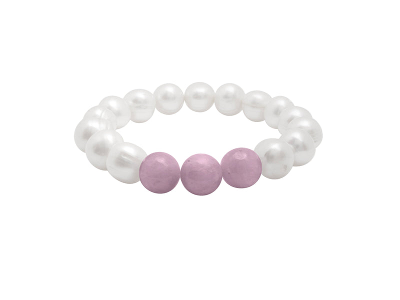 Freshwater pearl and Kunzite bracelet