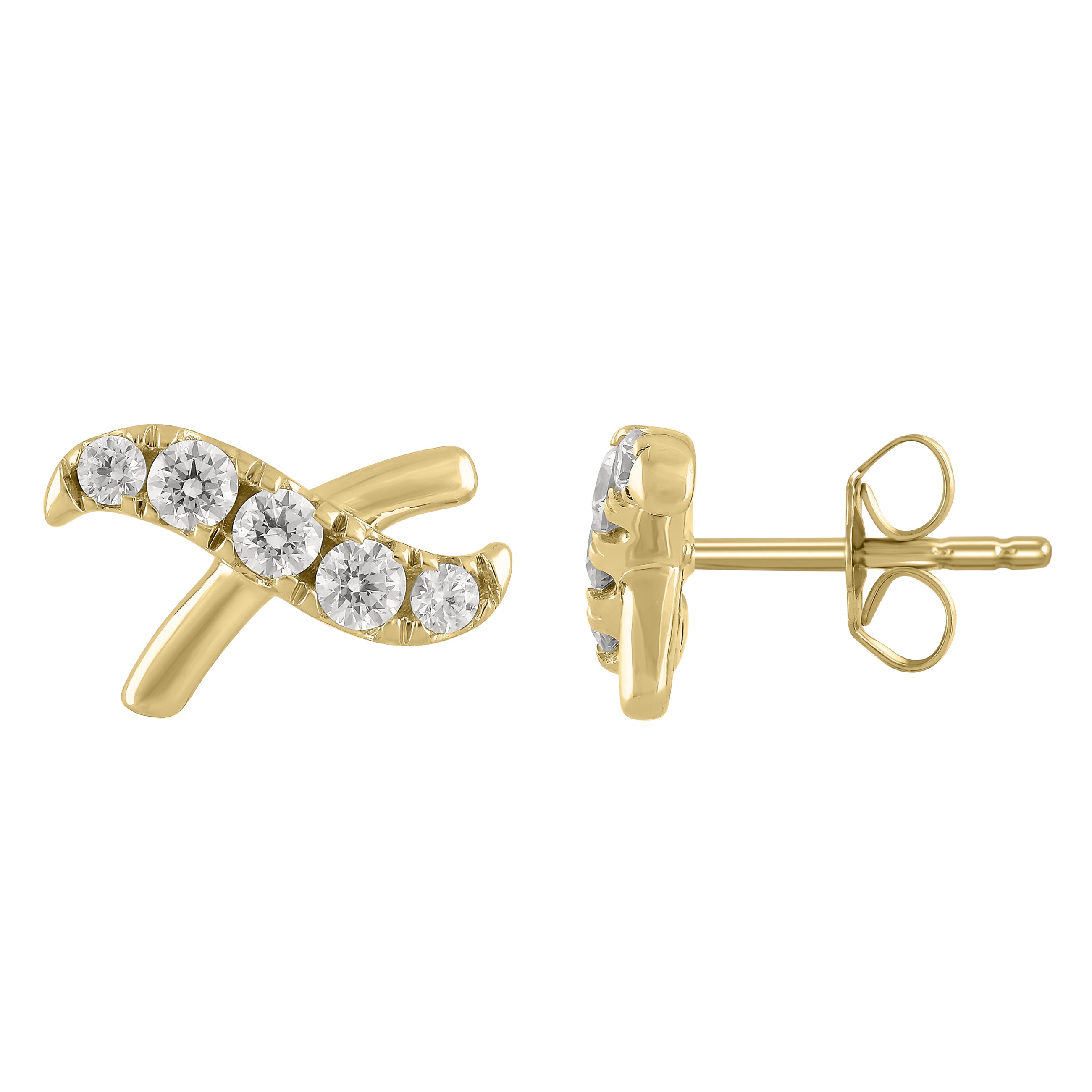 Diamond Criss Cross Studs