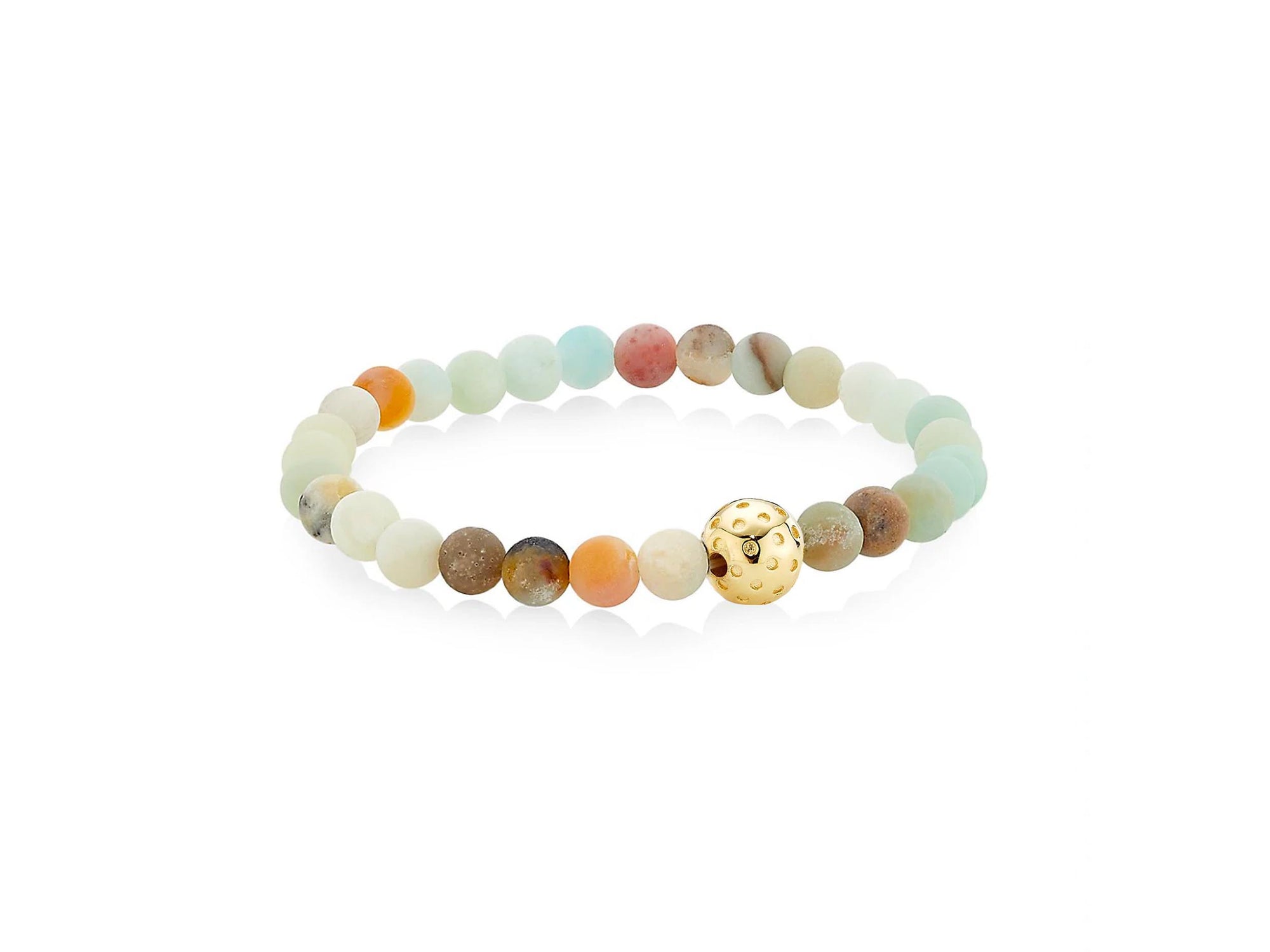 Beaded Bracelet with Gold Vermeil Perforated Ball
