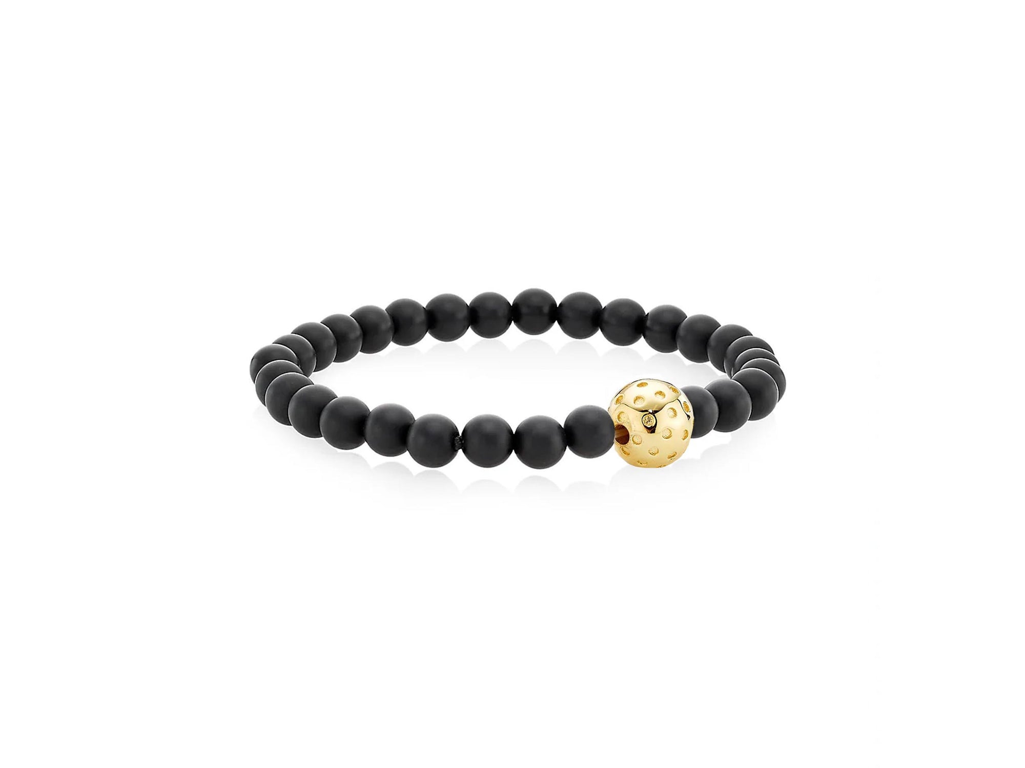 Beaded Bracelet with Gold Vermeil Perforated Ball