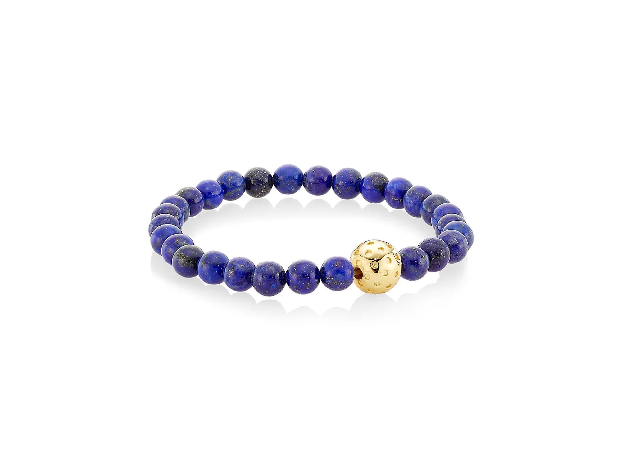 Beaded Bracelet with Gold Vermeil Perforated Ball