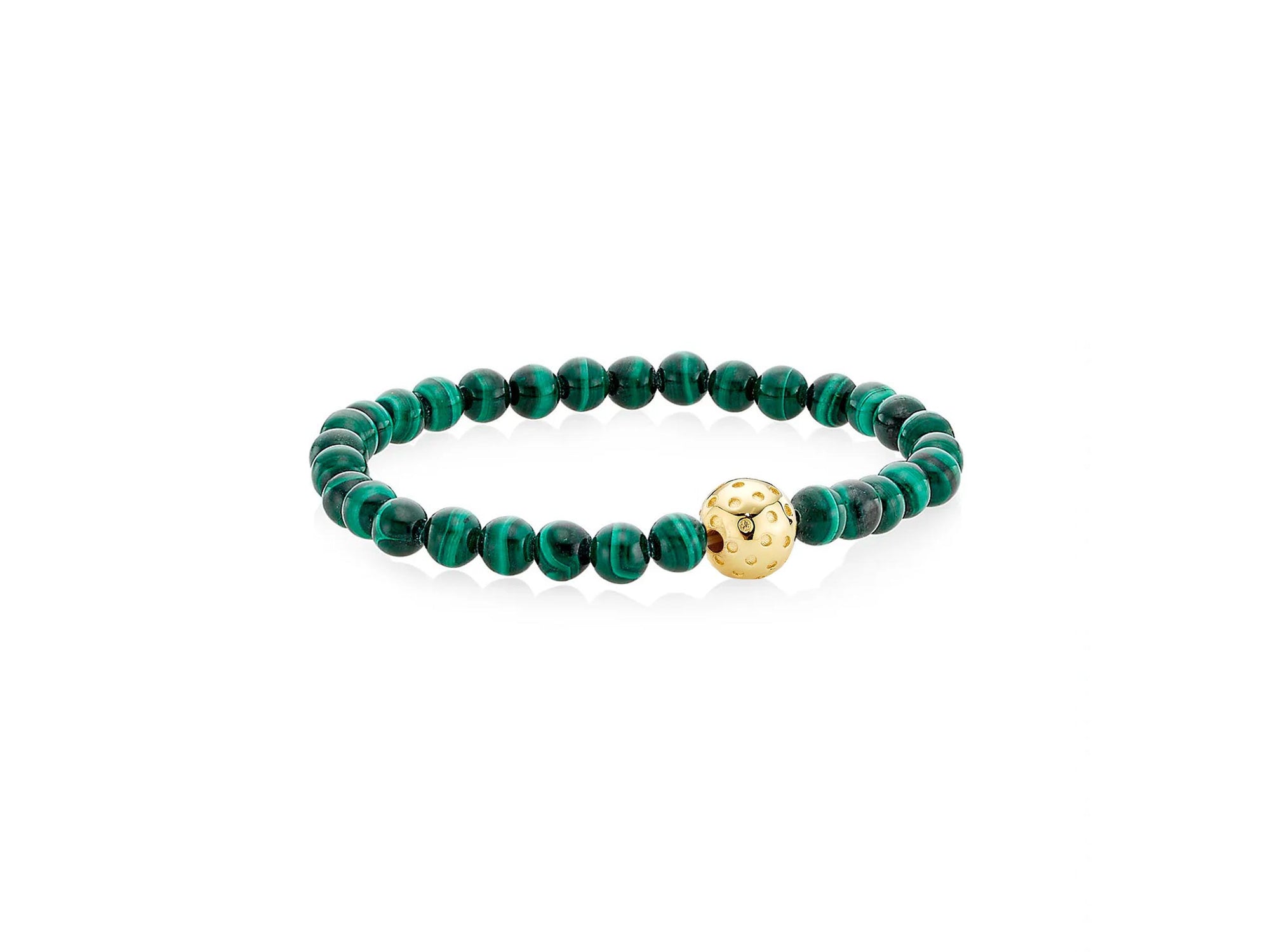 Beaded Bracelet with Gold Vermeil Perforated Ball