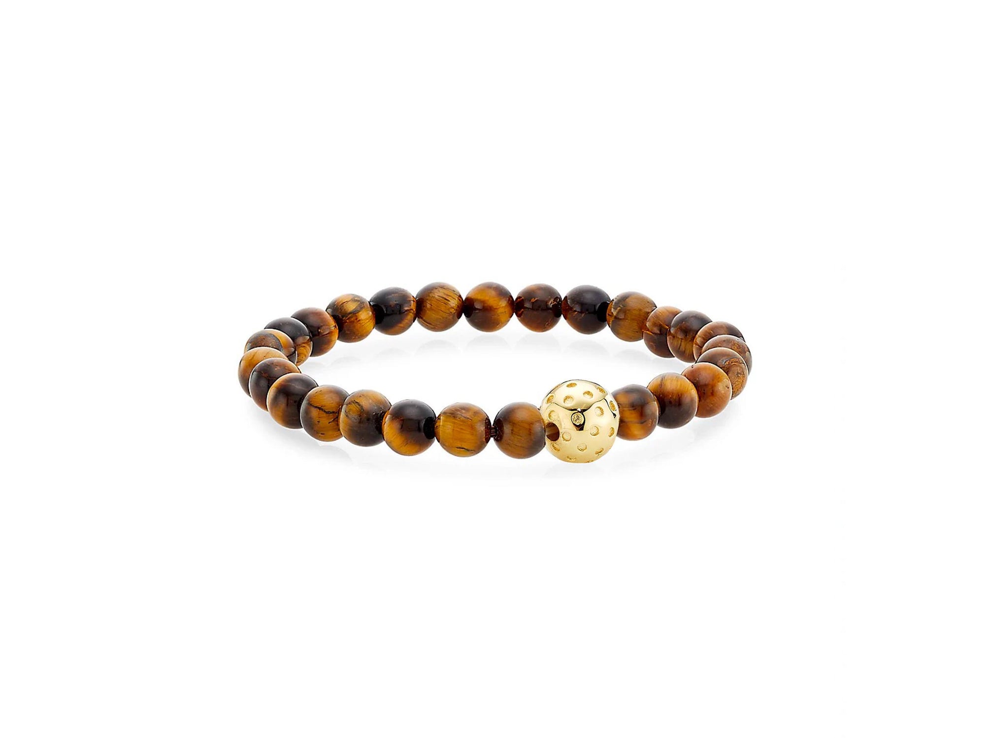 Beaded Bracelet with Gold Vermeil Perforated Ball