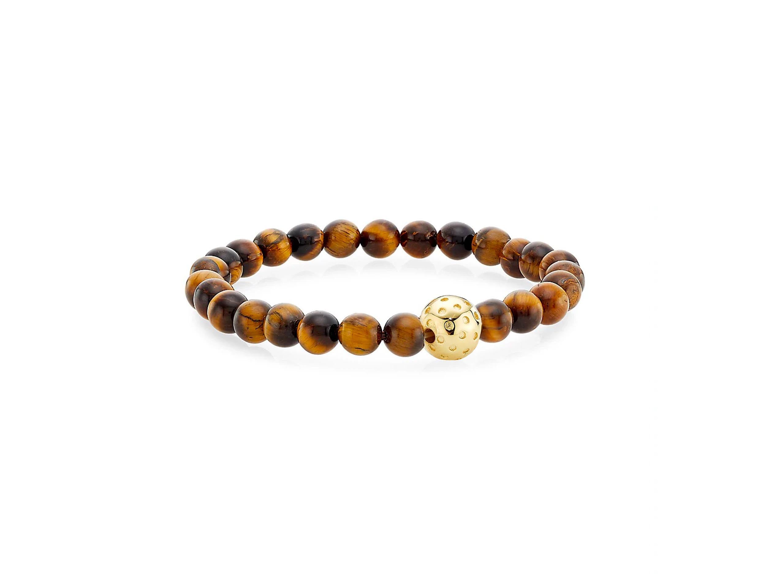 Beaded Bracelet with Gold Vermeil Perforated Ball