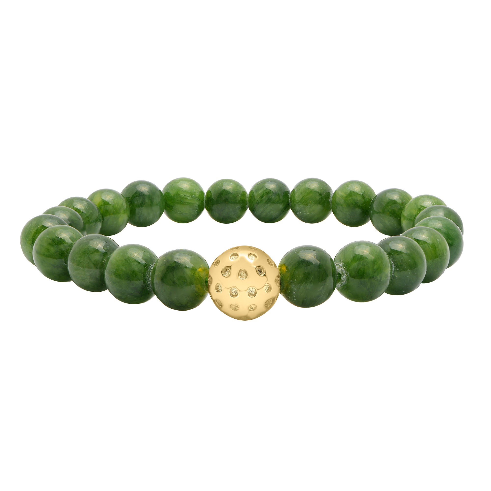 Beaded Bracelet with Gold Vermeil Perforated Ball