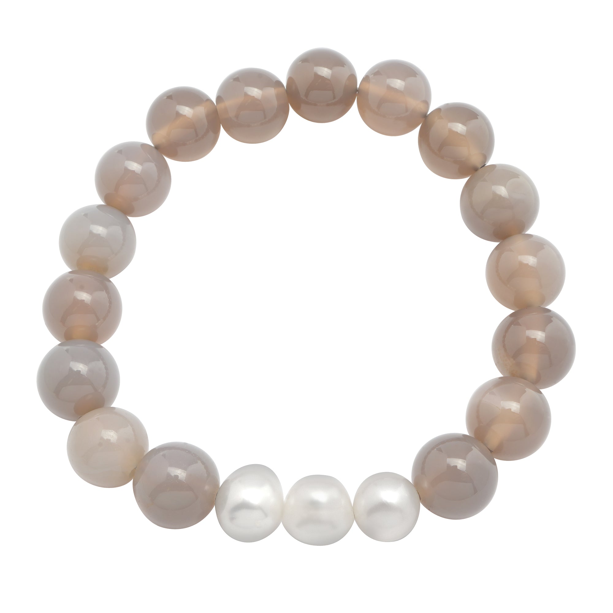 Beaded Bracelets with Three Small Baroque Pearls