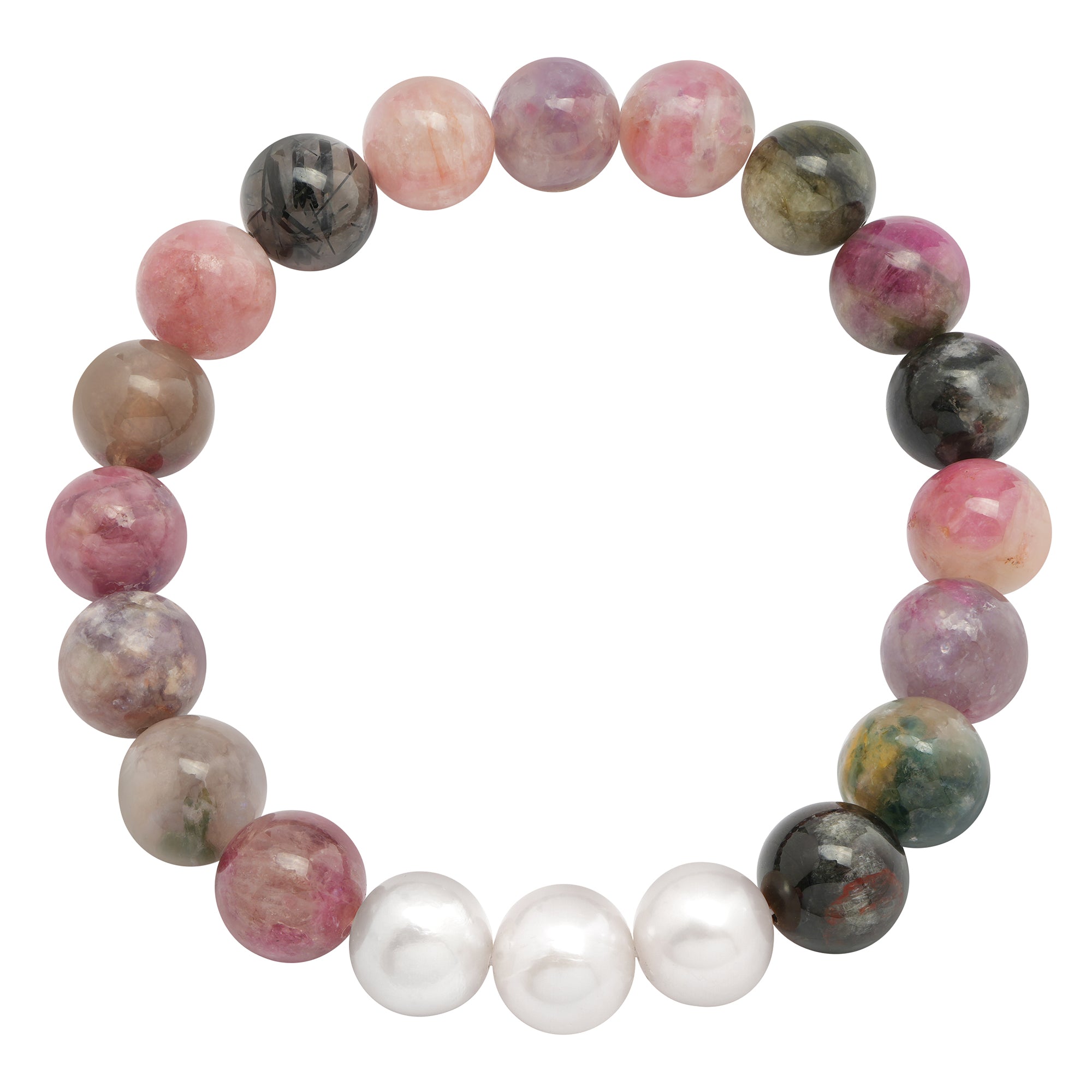 Beaded Bracelets with Three Small Baroque Pearls