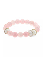 Beaded Bracelet with Fresh Water Pearl and Crystal Stations