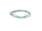 Beaded Bracelet with Fresh Water Pearl and Crystal Stations