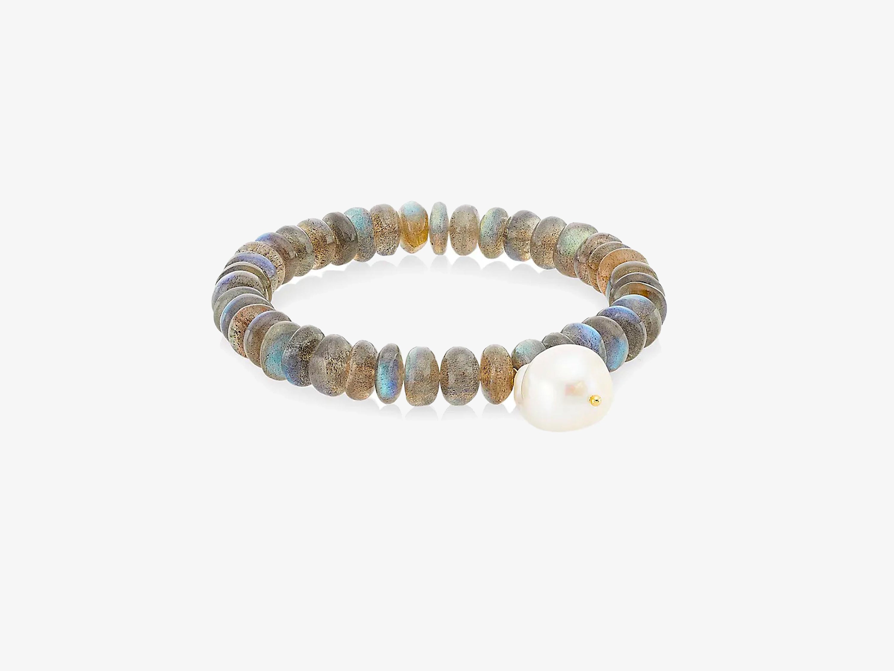 Faceted Rondelle Bracelet with Baroque Pearl Drop