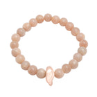 Peach Moonstone Bracelet with Rose Gold Vermeil Sculptural Accent