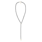 Black Spinel Lariat with Gold Sculptural Accents