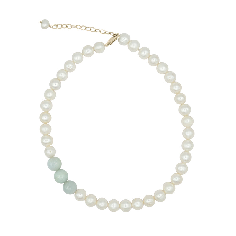 Freshwater Pearl and Jade Choker