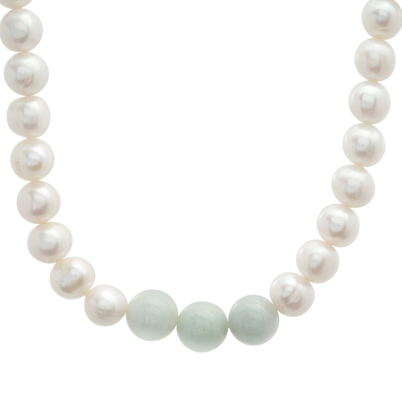 Freshwater Pearl and Jade Choker