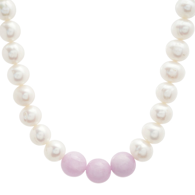 Freshwater Pearl and Kunzite Choker