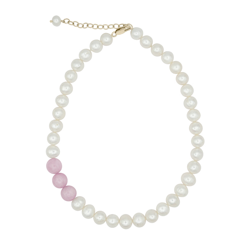 Freshwater Pearl and Kunzite Choker