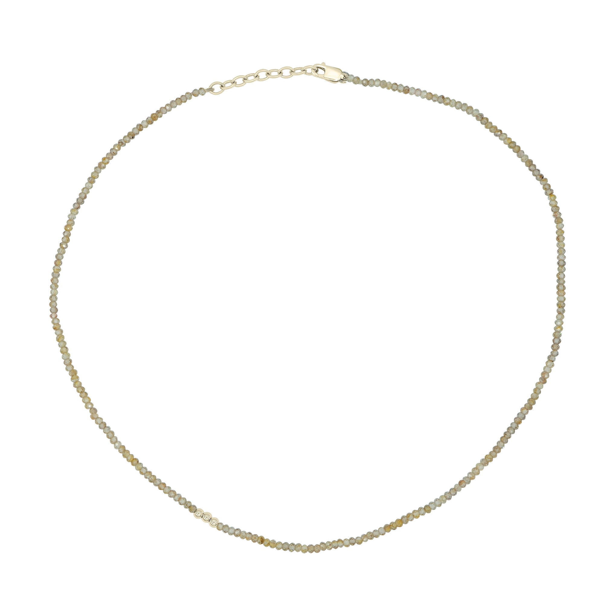 Champagne Zircon Choker Necklace with Gold Sculptural Accents