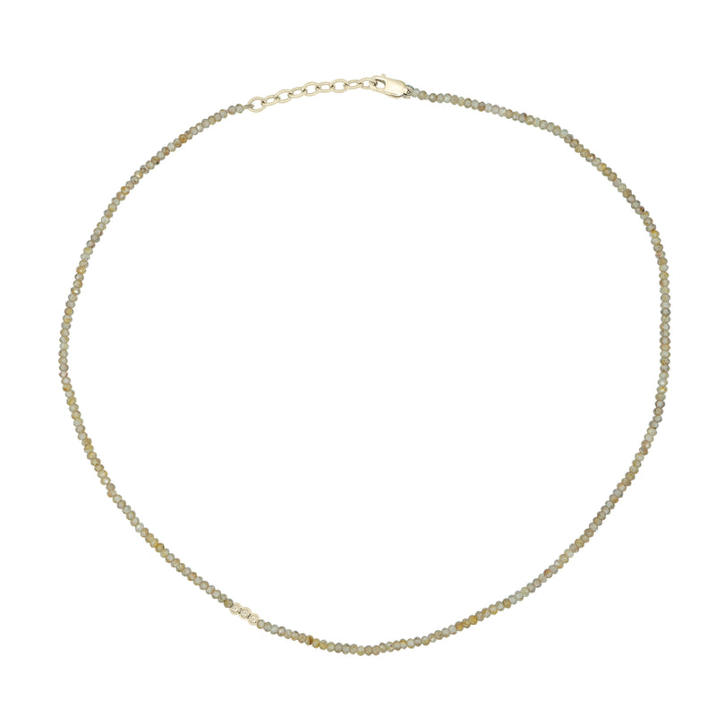 Champagne Zircon Choker Necklace with Gold Sculptural Accents