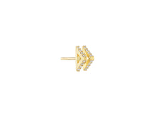 Double Triangle Single Stud with Diamond Pavé
