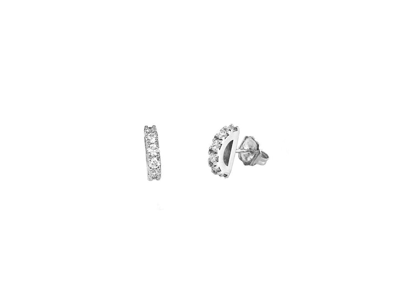 Half Circle Diamond Studs