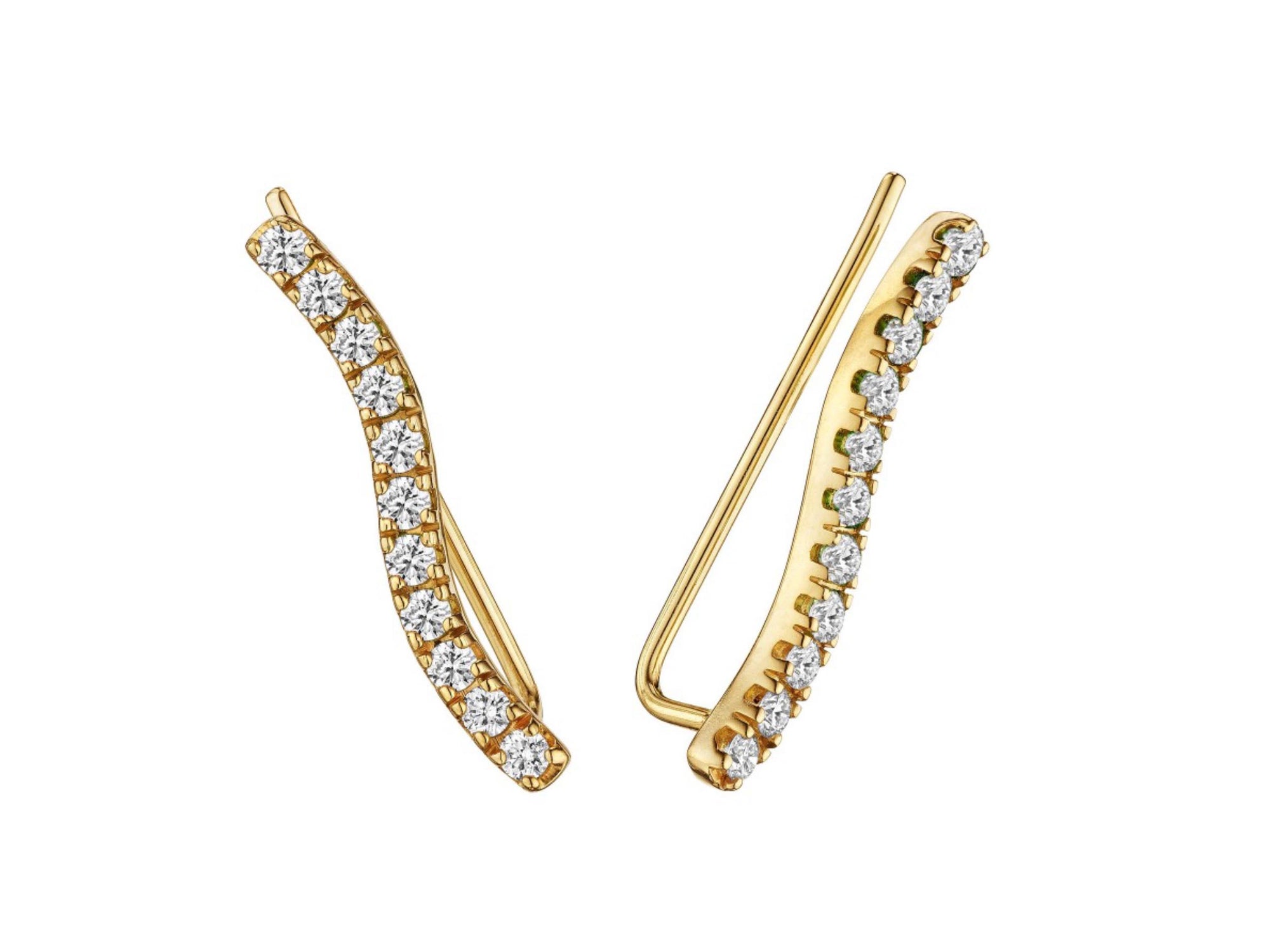 Diamond Wavy Ear Climbers