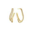 Petite Two Row Diamond Hoops, 1 1/4“