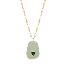Aqua Onyx Necklace with Trillion Inset