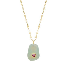 Aqua Onyx Necklace with Trillion Inset