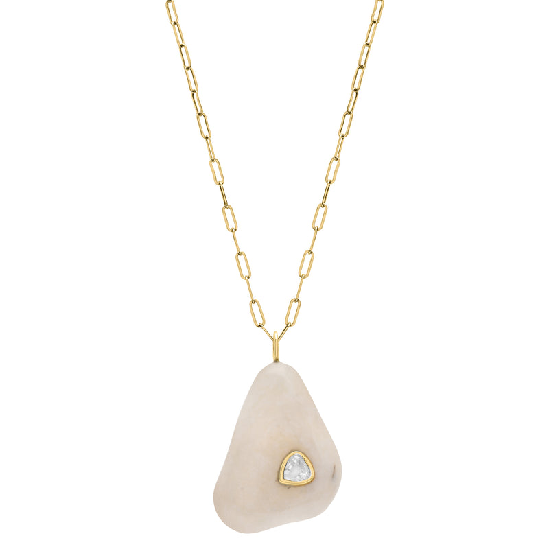 White Opal Necklace with Trillion Inset