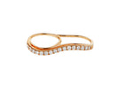 Diamond Double Finger Wavy Ring