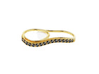 Black Diamond Double Finger Wavy Ring