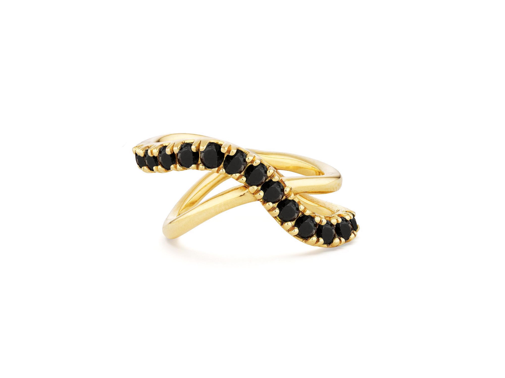 Black Diamond Criss Cross Ring