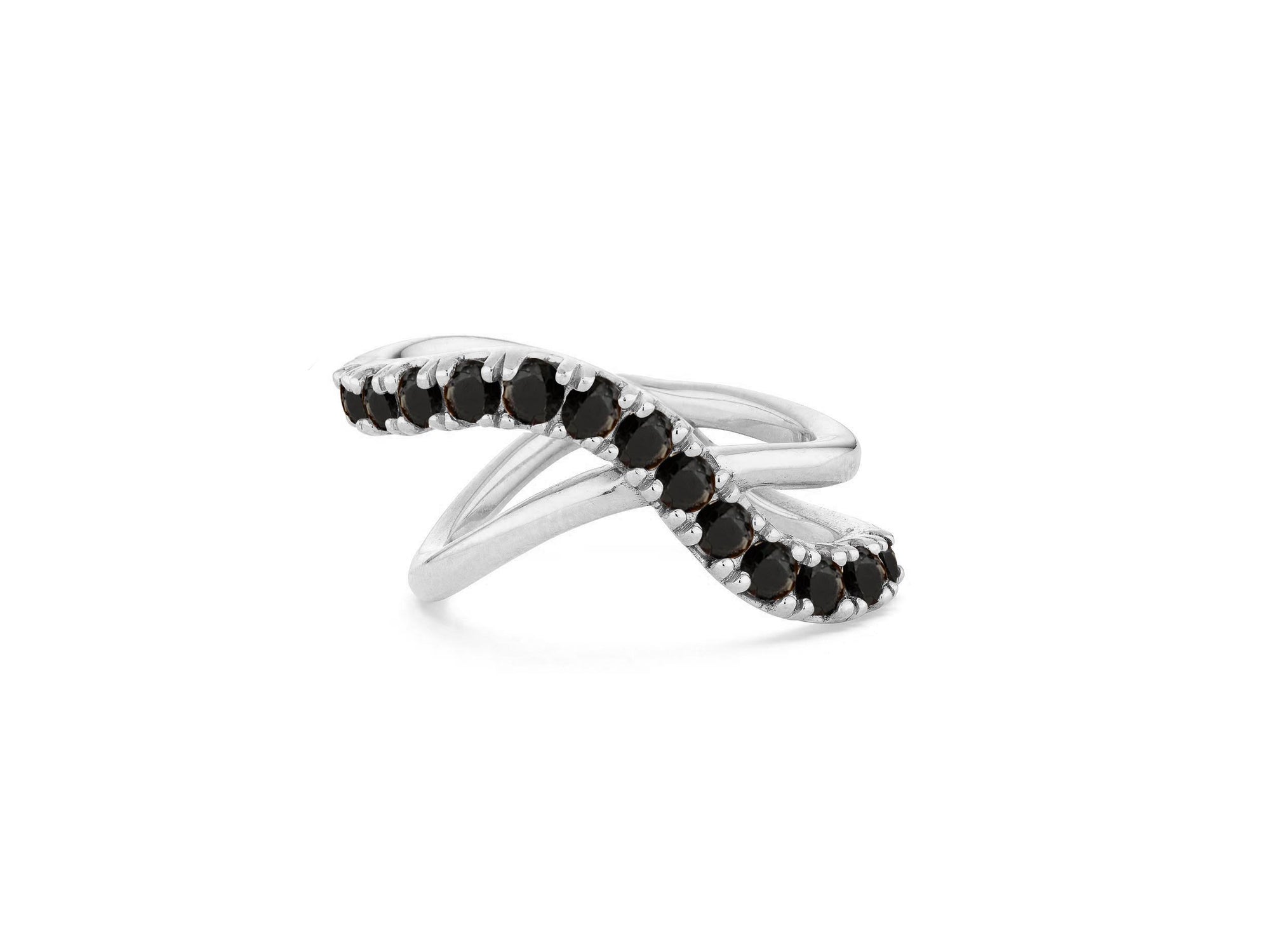 Black Diamond Criss Cross Ring