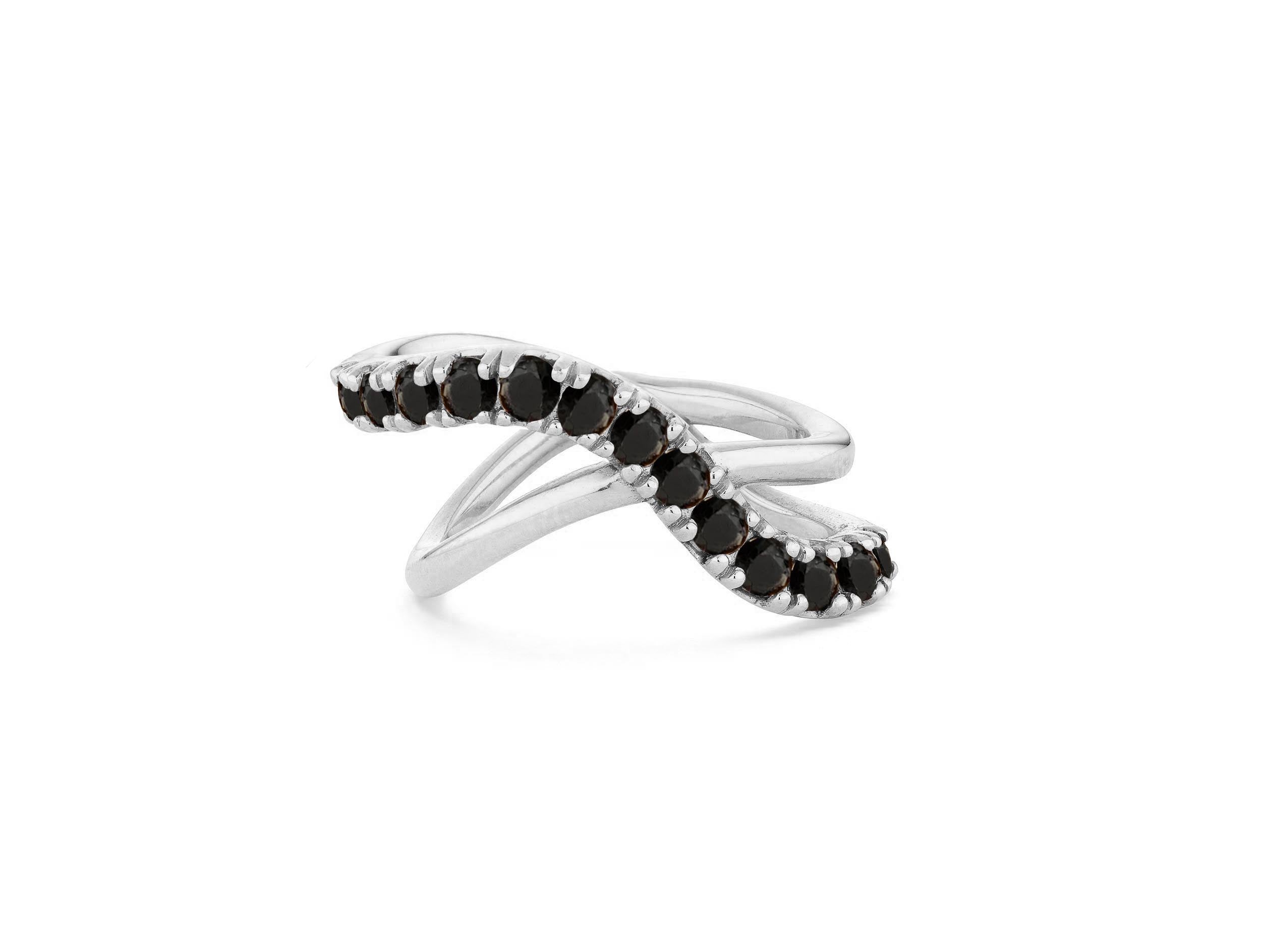 Black Diamond Criss Cross Ring
