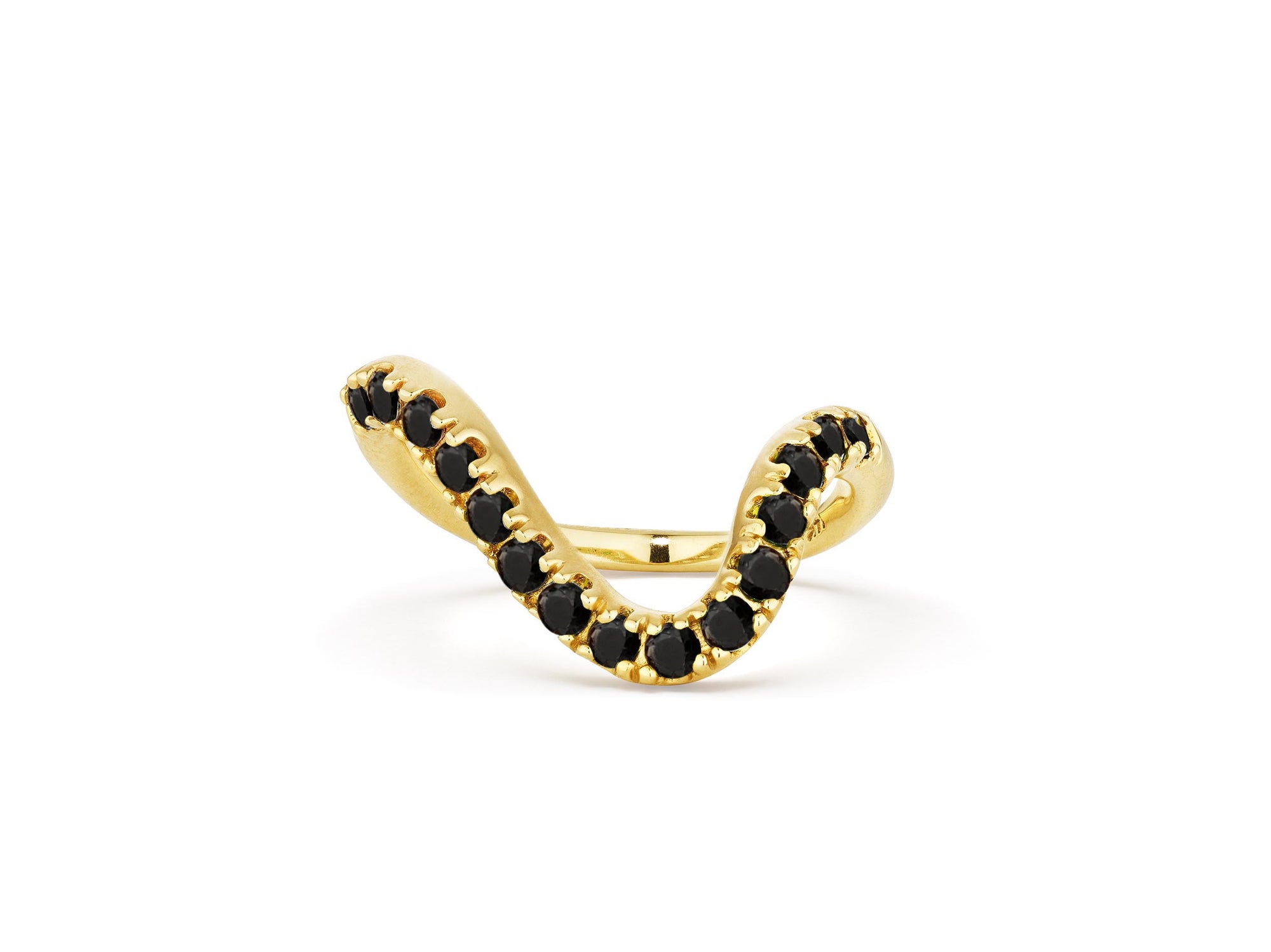 Black Diamond Wavy Ring