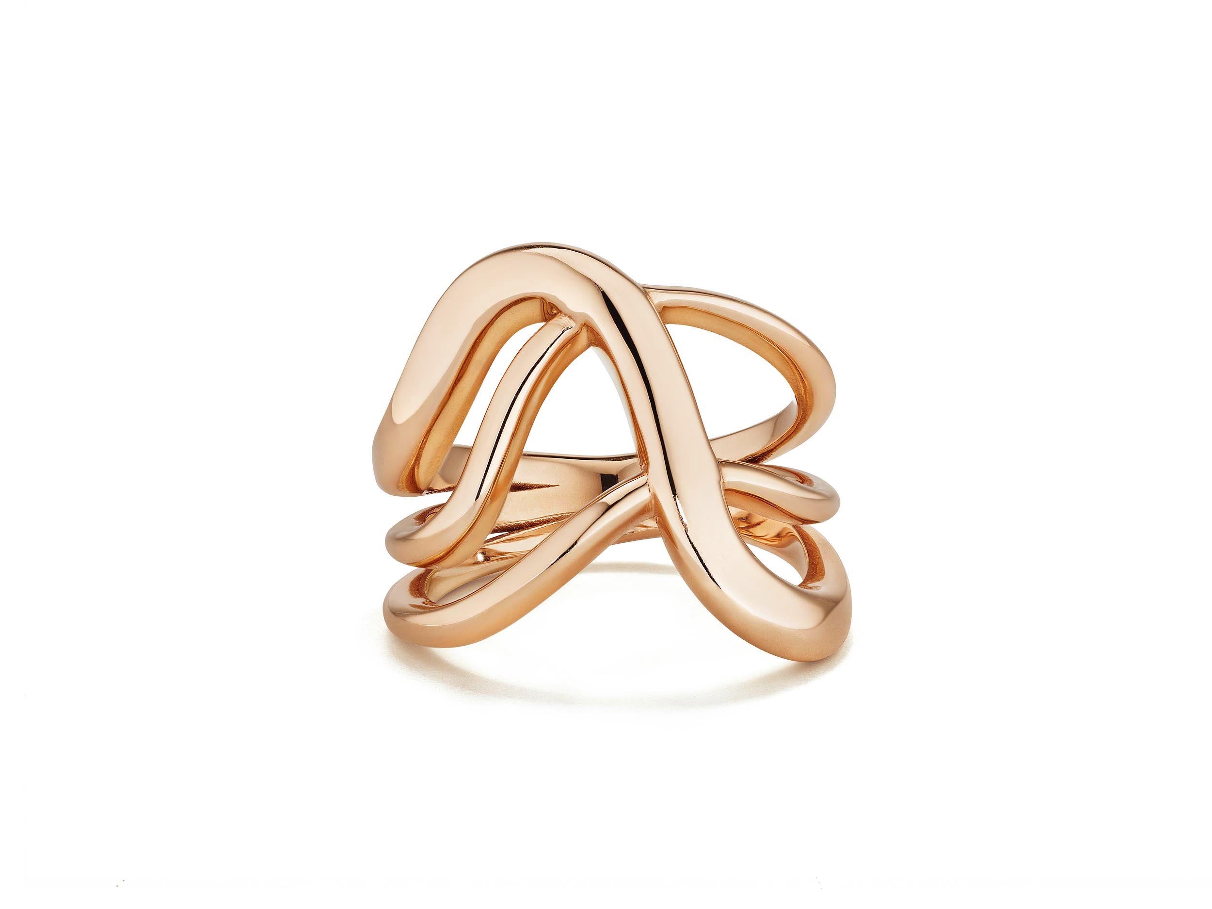 All Gold Triple Criss Cross Ring