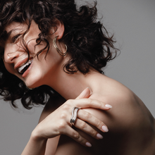 Large All Gold Two Row Hoop Earrings