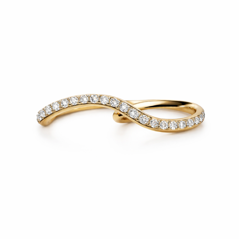 Nicole Ring with Full Row Diamonds