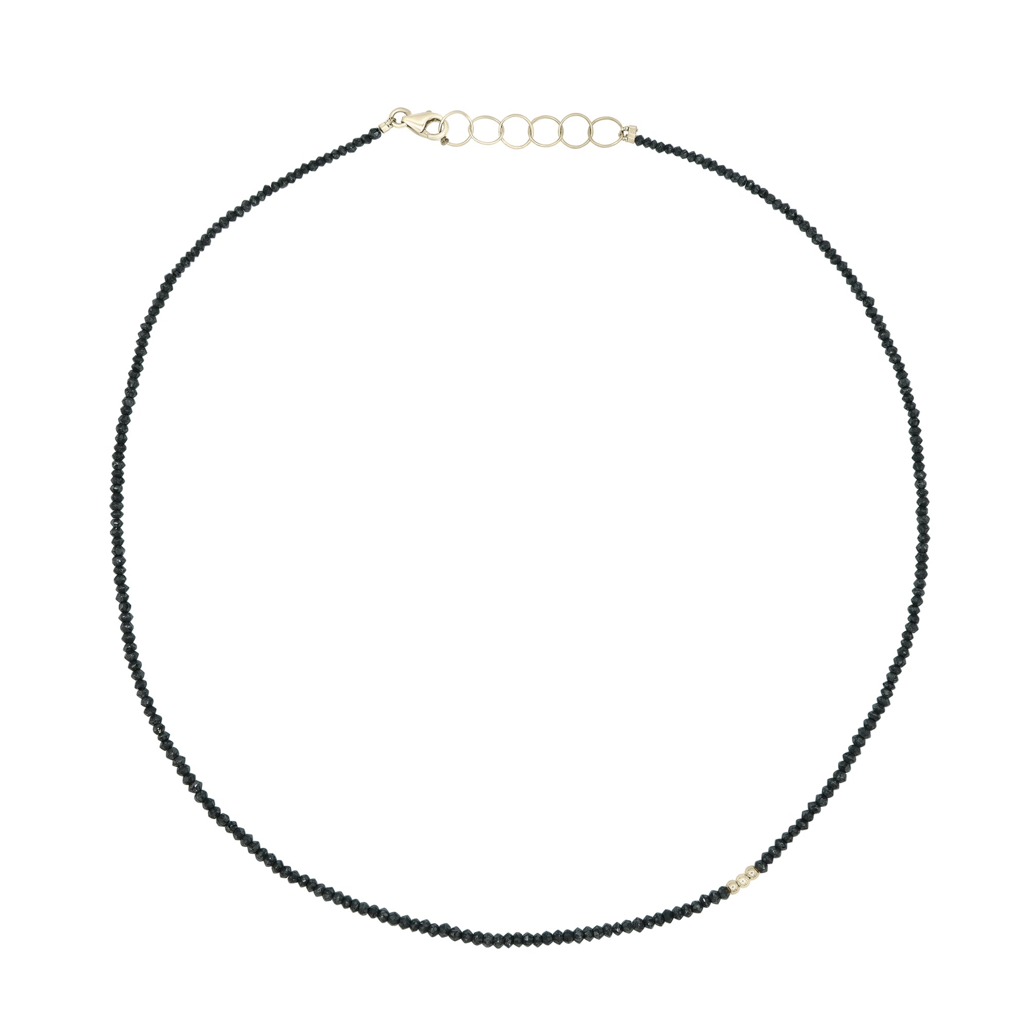 Black Spinel Choker with Gold Sculptural Accents
